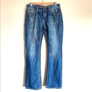 Ripped bootcut cheap jeans mens